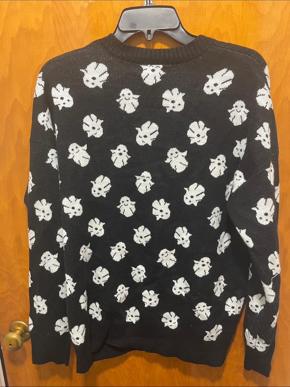 Hot Topic Black Cardigan with White Ghost Knit Pattern - Picture 4 of 4